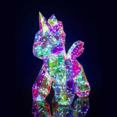 HOLOGRAM UNICORNO IRIDESCENTE C/LEDCM.30H (2pz)